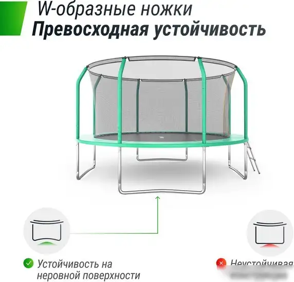 Батут Unix Line Supreme Basic 12 ft (green) – фото товара