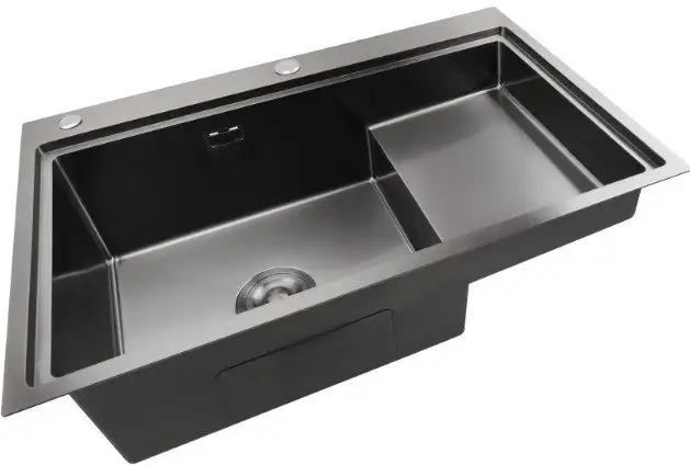 Кухонная мойка Stellar S7550NB-TU-L (нано черный, с доской) - фото товара