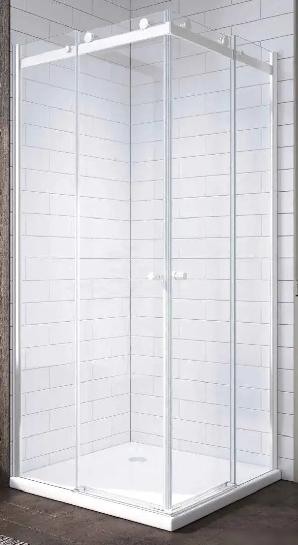 Душевой уголок Adema Слайд Виеркант 90 (белый/прозрачное стекло) - фото товара