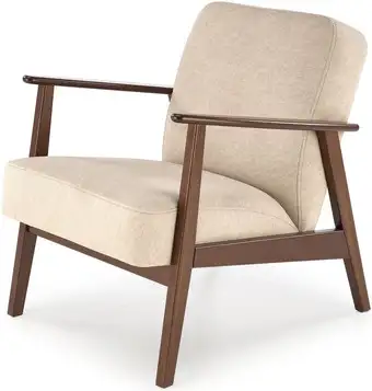 Интерьерное кресло Halmar Milano 1S tap. Castel 15 (бежевый/орех) – изображение в каталоге