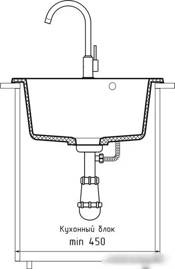 Кухонная мойка GranFest Rondo GF-R480 (кашемир) - фото товара