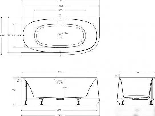 Ванна Cezares CZR-LUX-CORNER-165-80-58-L - фото товара