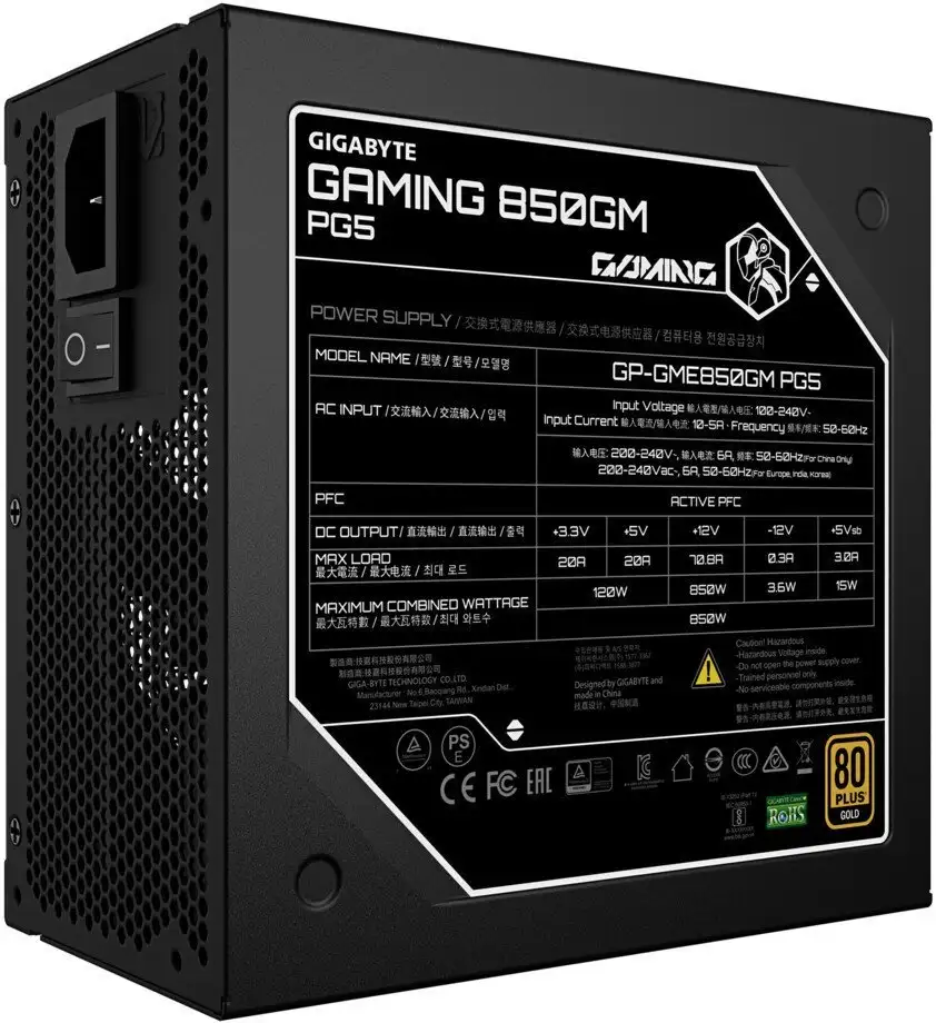 Блок питания Gigabyte Gaming 850GM PG5 – фото товара