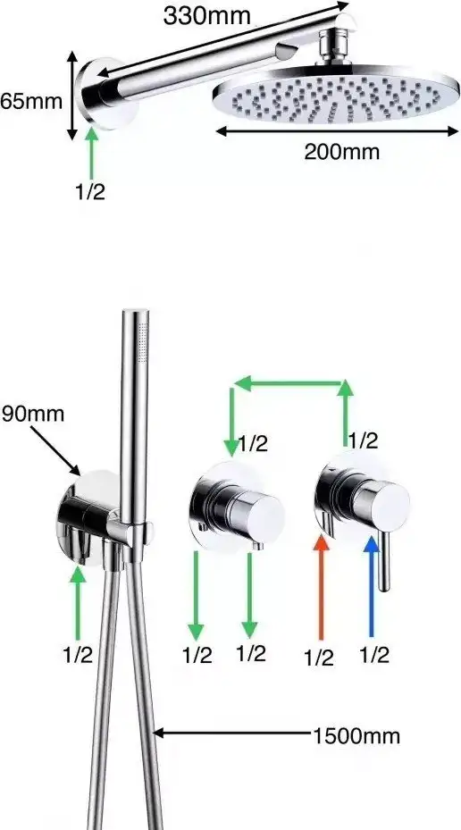 Душевая система Grocenberg GB5090 (золотой брашированный) - фото товара