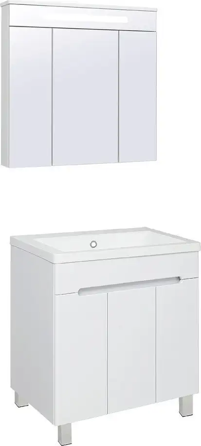 Runo Тумба с умывальником Runo Парма 75 3 двери + Omega 75 (напольная) – фото товара