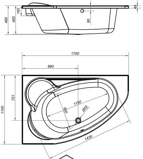 Ванна Cersanit Kaliope 170x110 L (с каркасом и экраном) - фото товара