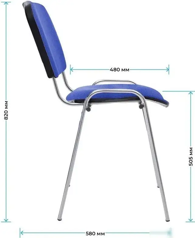 Офисный стул Helmi Изо HL-F01 359858 (хром/ткань синяя с черным) – фото товара