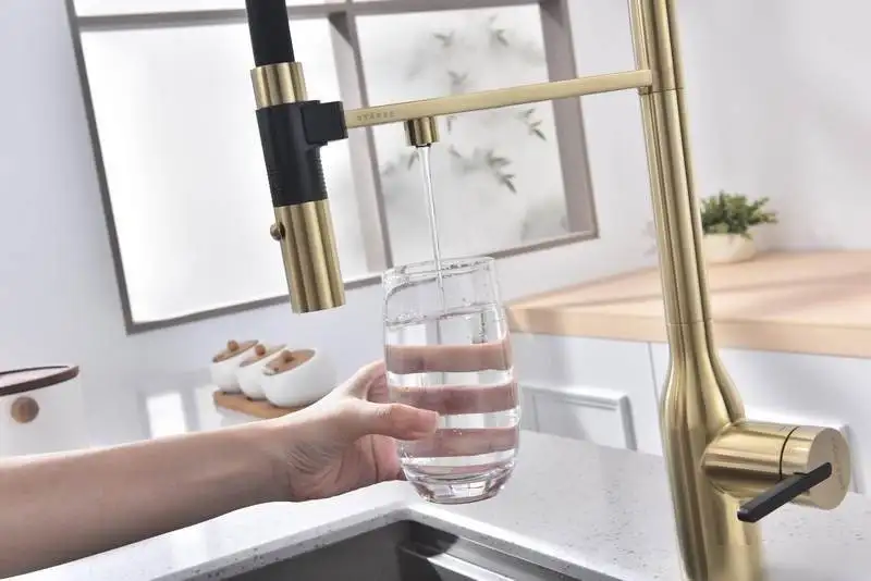 Смеситель Paulmark Magneto One Ma213188-SBG (золото/светлое брашированное золото) - фото товара