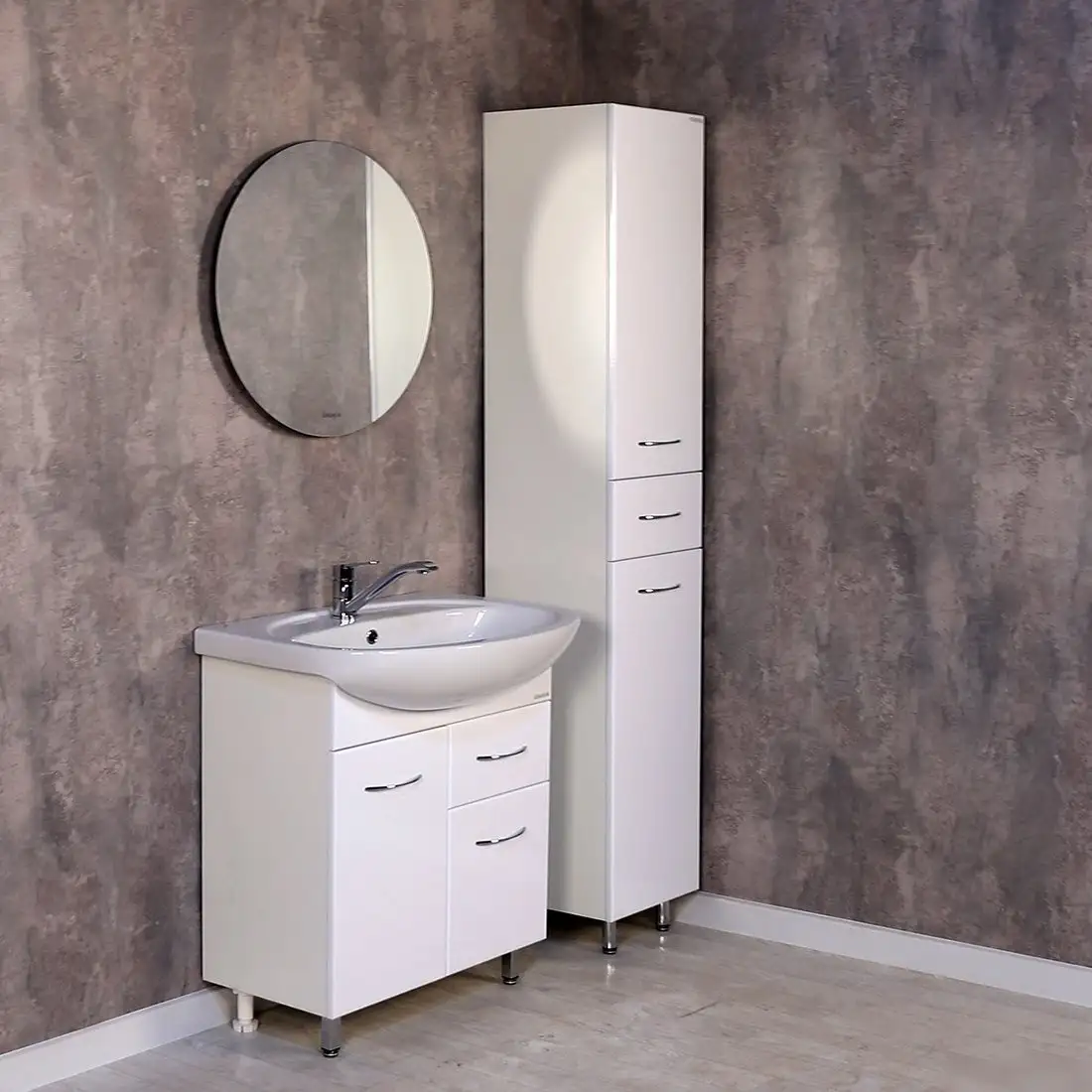 Onika Шкаф-пенал для ванной Модерн 26.17 L с корзиной (402606) – фото товара