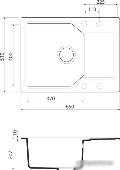 Кухонная мойка Omoikiri Yonaka 65-PA 4993344 - фото товара