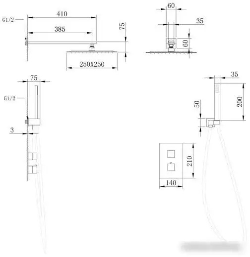 Душевая система Abber Daheim AF8251G (золото матовое) - фото товара