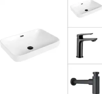 Умывальник Lauter 21441A + Sky 21СК533BS с сифоном 21635B (черный матовый) - изображение в каталоге