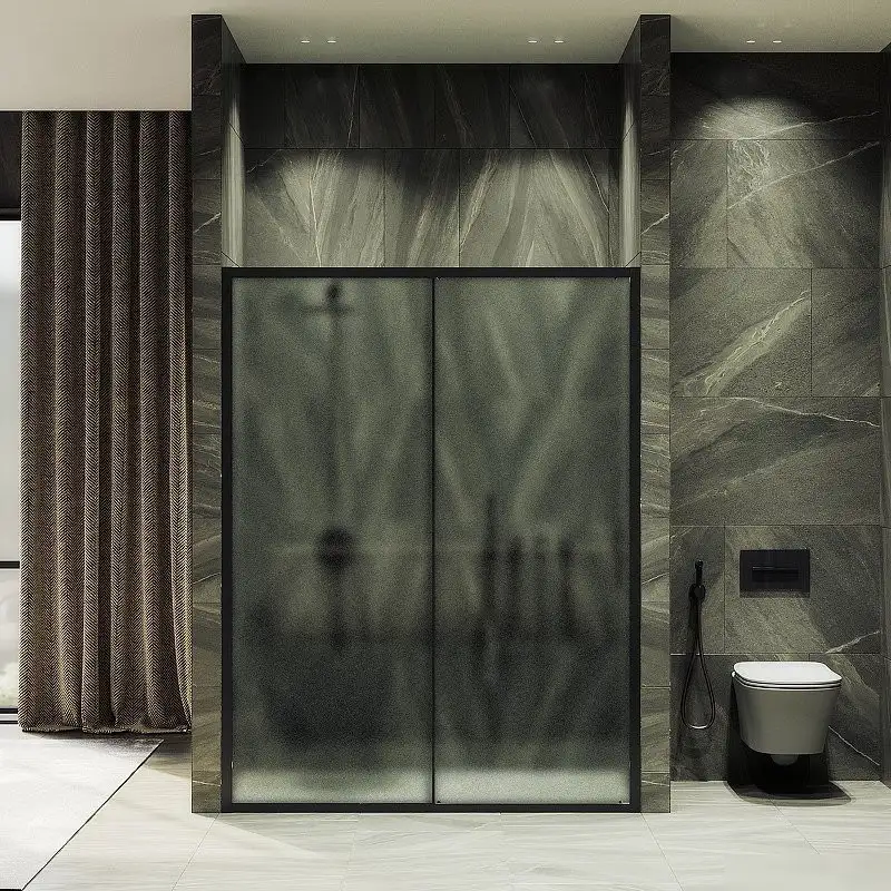 Душевая дверь MaybahGlass 195x150 MGD-1281-6 (сатин/черный) - фото товара