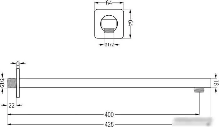 Держатель верхнего душа Mexen Black 79112-70 - фото товара