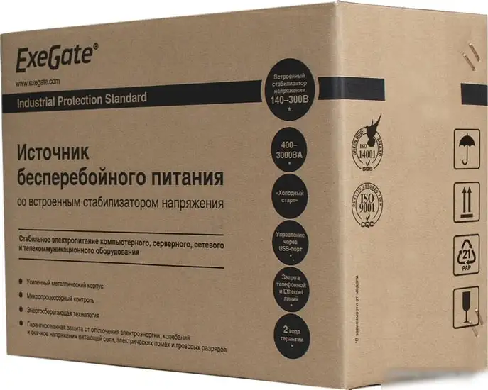 Источник бесперебойного питания ExeGate SpecialPro UNB-2200.LED.AVR.EURO.RJ.USB – фото товара