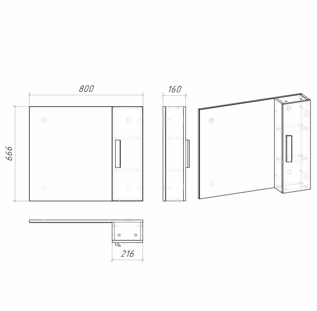 Grossman Шкаф с зеркалом Нео 80 208024 – фото товара