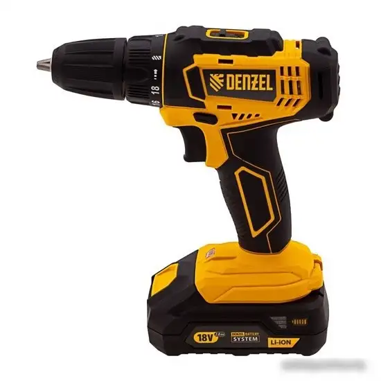 Дрель-шуруповерт Denzel CDL-18-02BM (с 2-мя АКБ, кейс) – фото товара