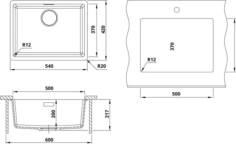 Кухонная мойка Roxen Gap 360270-54CW - фото товара