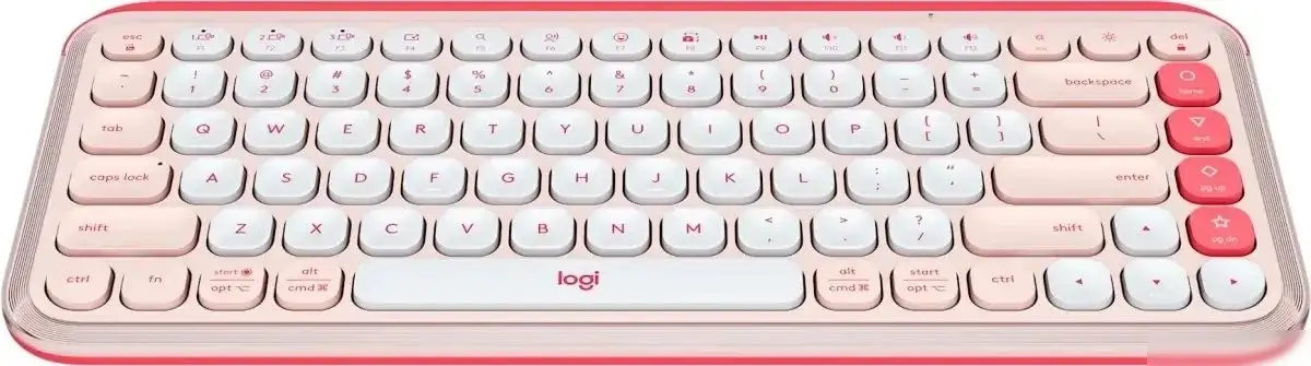 Клавиатура Logitech Pop Icon Keys 920-013089 (розовый/белый, с гравировкой) – фото товара