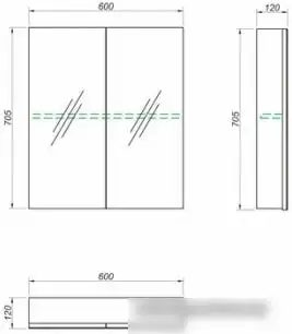 Какса-А шкаф с зеркалом Лайт 60 – фото товара