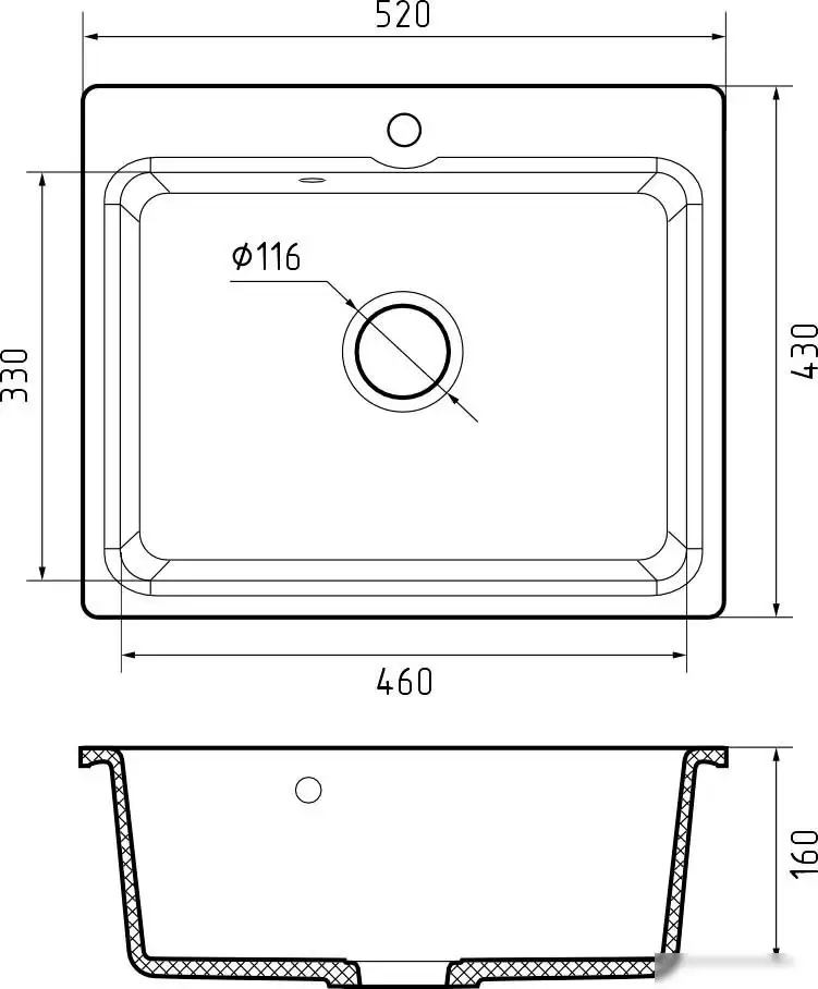 Кухонная мойка Reflexion Optima RX0952WH - фото товара