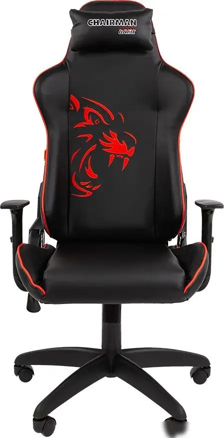 Игровое (геймерское) кресло CHAIRMAN Game 40 (экокожа, черный/красный) – фото товара