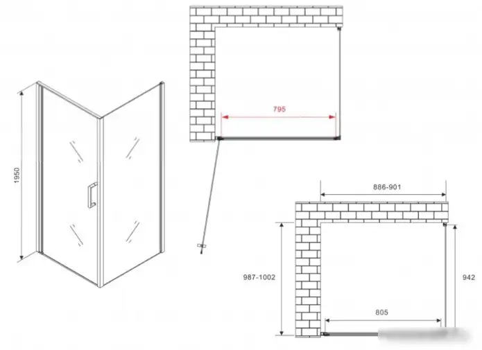 Душевой уголок Abber Sonnenstrand AG04090B-S100B - фото товара