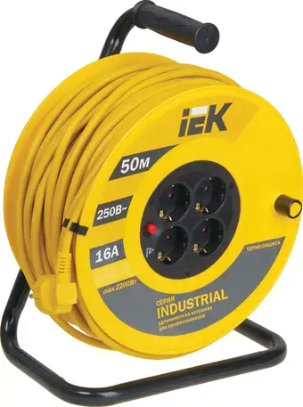 Удлинитель IEK УК50 WKP15-16-04-50 (50 м, желтый) – изображение в каталоге