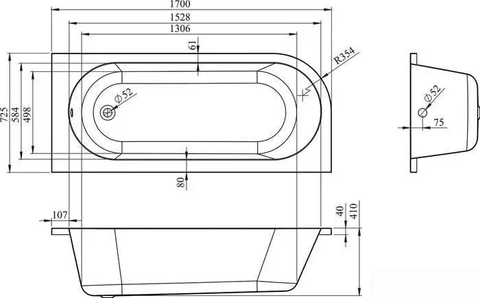 Ванна Lavinia Boho Art II 170х72,5 371317PR - фото товара