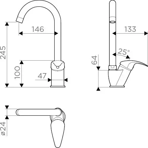 Смеситель Omoikiri Umi-BL (черный) - фото товара