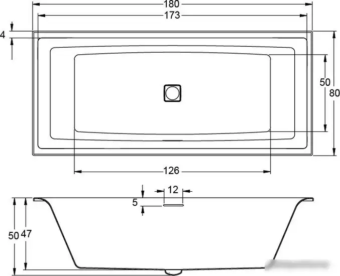 Ванна Riho Still Square 180x80 BR01005 - фото товара