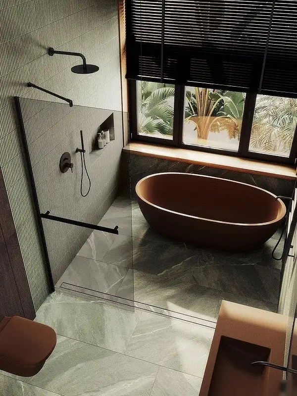 Душевая стенка MaybahGlass 69x195 MGD-702-6ш (бронзовое стекло/черный) - фото товара