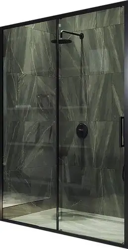 Душевая дверь MaybahGlass 195x120 MGD-1276-6 (бесцветный/черный) - изображение в каталоге