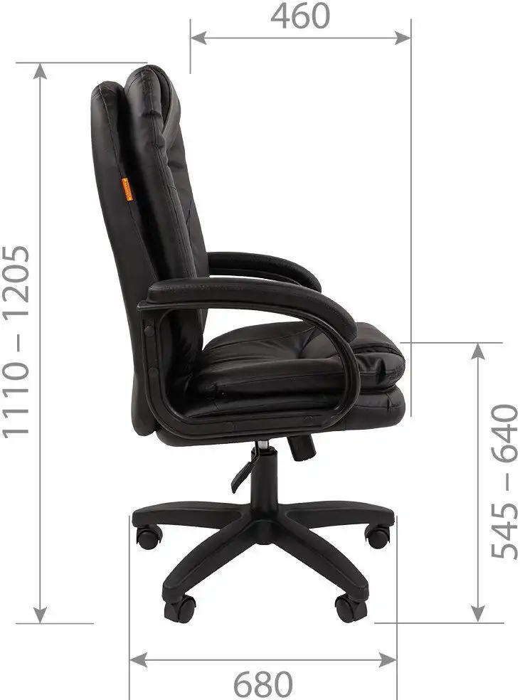 Офисное кресло CHAIRMAN 668LT N (черный пластик/экопремиум коричневый) – фото товара