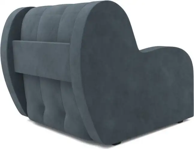 Кресло-кровать Мебель-АРС Барон НПБ (велюр, серый/синий HB-178/26) – фото товара