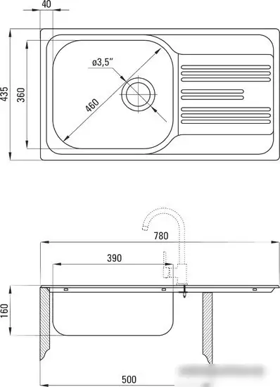 Кухонная мойка Deante Xylo ZEX 3113 (оформление) - фото товара