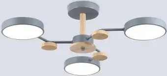Подвесная люстра Ambrella FL4856/3 GR/WD (серый/дерево) – изображение в каталоге
