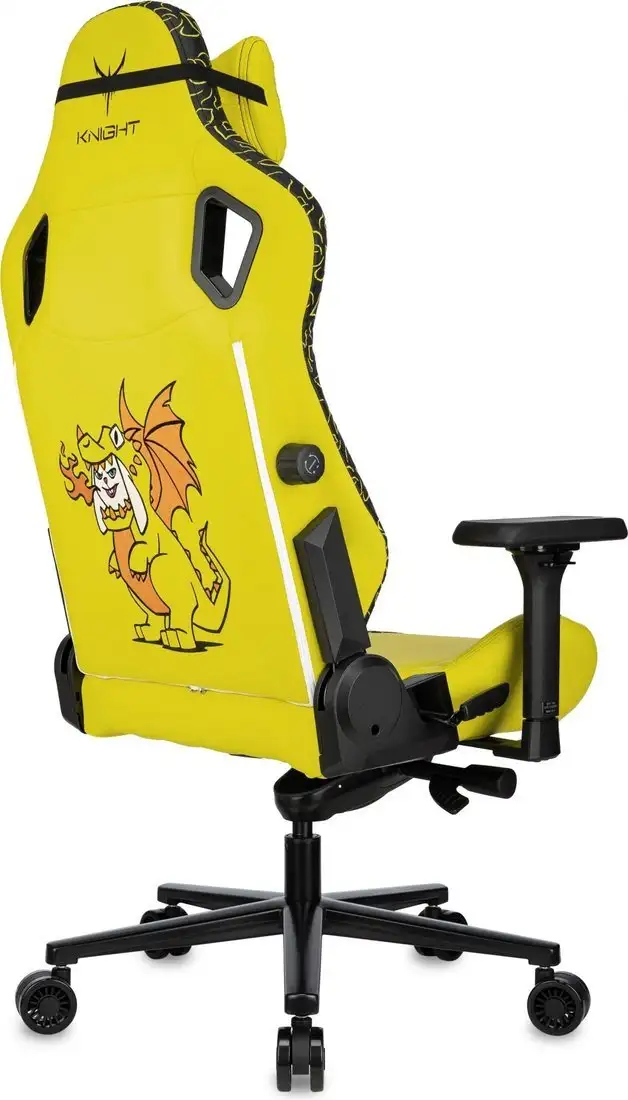 Игровое (геймерское) кресло Knight Craft Dragon (желтый экокожа) – фото товара