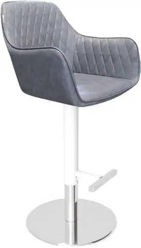 Стул с подлокотниками Sheffilton SHT-ST38/S128 (угольно-серый/хром/белый муар) – изображение в каталоге