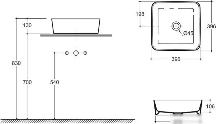 Умывальник Керамин Плаза 40 ФС (белый, матовый) - фото товара