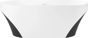 Ванна Wellsee Croquis 166x77 230302002 (отдельностоящая ванна матовый белый/матовый черный, экран, ножки, сифон-автомат матовый белый) - изображение в каталоге