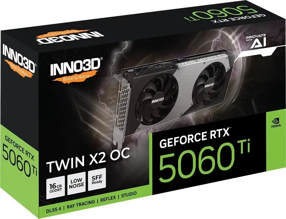Видеокарта Inno3D GeForce RTX 5060 Ti 16GB Twin X2 OC N506T2-16D7X-191073N – фото товара