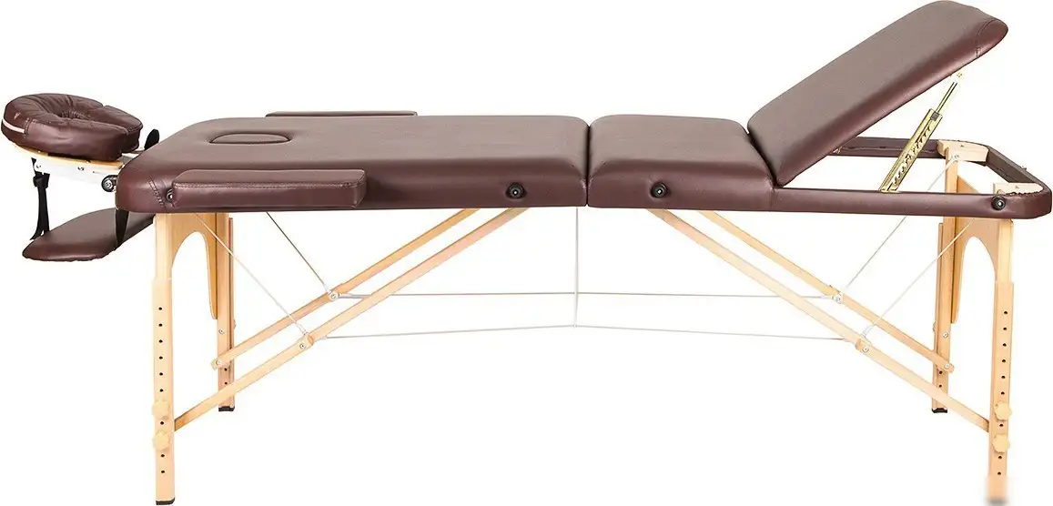 Массажный стол Atlas Sport 70 см складной 3-с деревянный (коричневый) – фото товара
