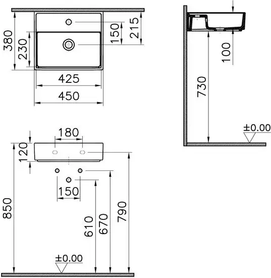 Умывальник Vitra ArchiPlan 7400B003-0001 - фото товара