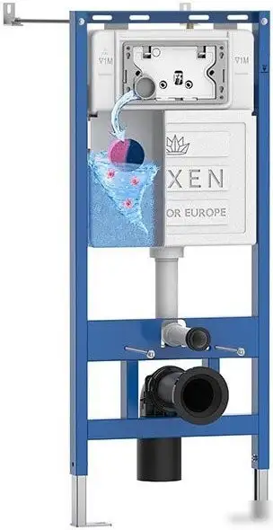 Унитаз подвесной Roxen Titan в комплекте с инсталляцией StounFix Dual Fresh 6 в 1 967201 (кнопка: черная) - фото товара
