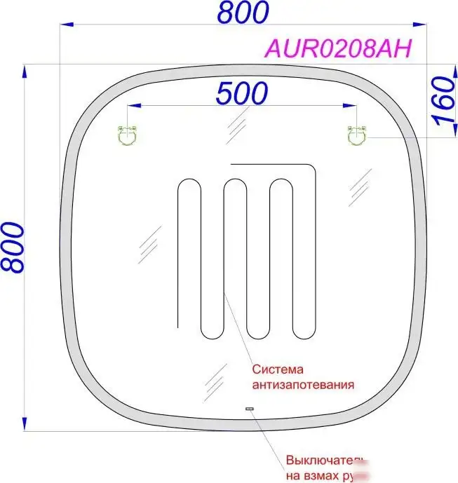 Aqwella Зеркало Aura AUR0208AH – фото товара