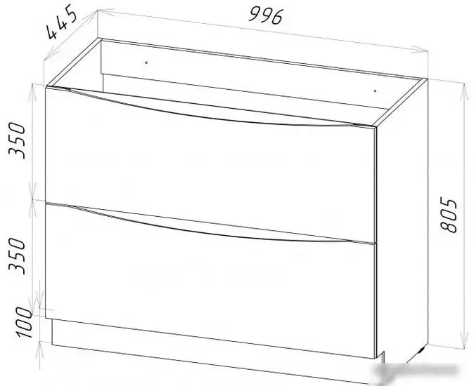 BelBagno Тумба под умывальник Marino-1000-2C-PIA-BL-P (bianco lucido) – фото товара