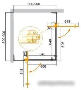 Душевой уголок Cezares SLIDER-A-2-80/90-BR-NERO - фото товара