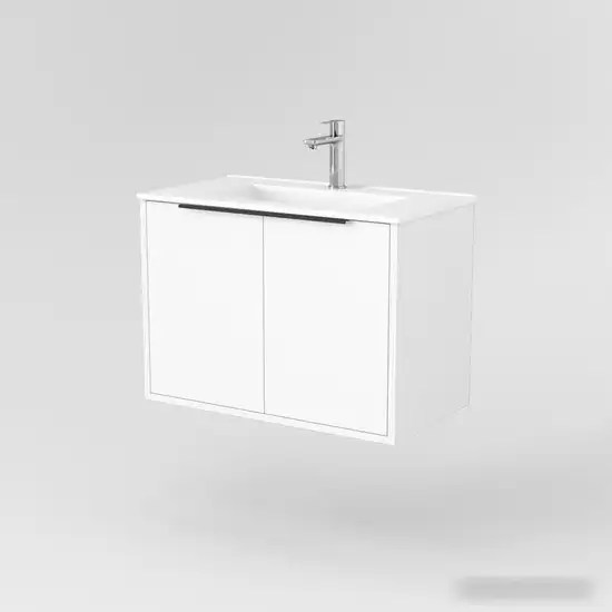 Дабер Тумба под умывальник 018 WeltWasser Deilbach 7517-70 Т18.7W.0.5Ч (белый древесный/ручка черная) – фото товара