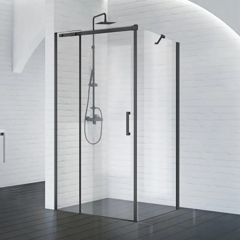 Душевая стенка BelBagno ACQUA-90-FIX-C-NERO - фото товара